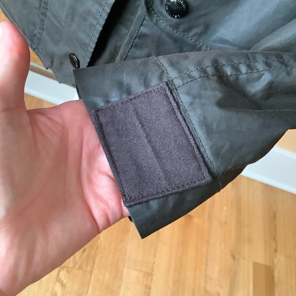 HUNTER Waxed Cotton Utility Rain Jacket Olive Green Coat Water Resistant XS - Picture 9 of 15